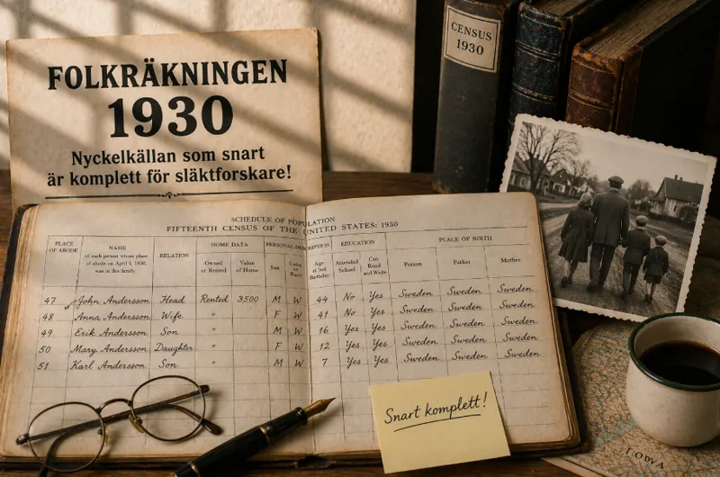 Folkräkningen 1930 - nyckelkällan som snart är komplett för släktforskare