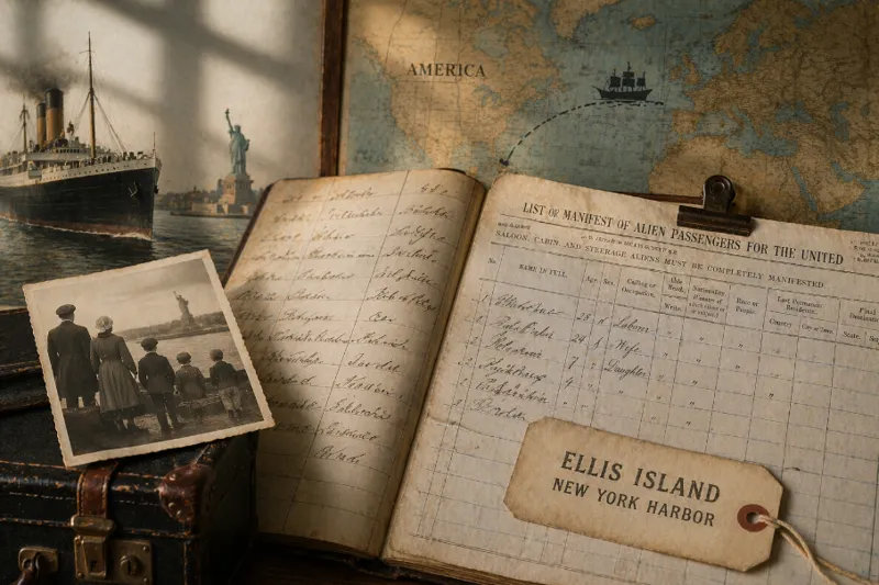 Spåra emigrerade släktingar i Amerika - från kyrkboken till Ellis Island